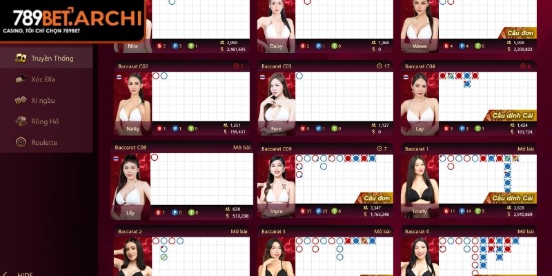 Sảnh EBET 789BET – Trải Nghiệm Live Casino Chân Thực 3 Kho trò chơi phong phú tại sảnh cho newbie
